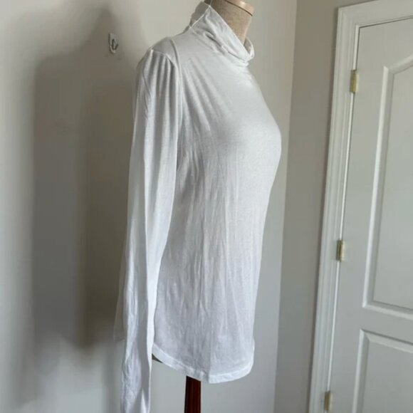 BLDWN Brand Blair Optic White Long Sleeve Mock Neck Size Large NWT - Picture 5 of 10